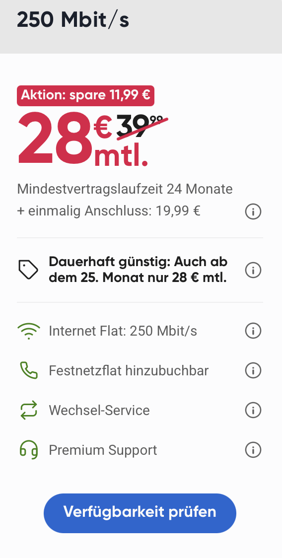 Dauerhaft günstig. Spare dauerhaft 11,99€ im Monat